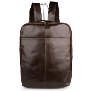 Top layer leather computer backpack