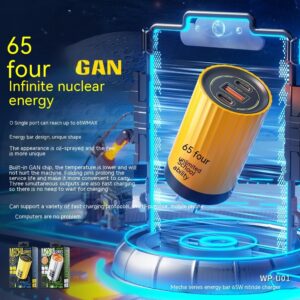 Three-Port 65W Gallium Nitride Mobile Phone Charger