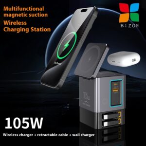 105W Multifunctional Magnetic Wireless Gallium Nitride Charger
