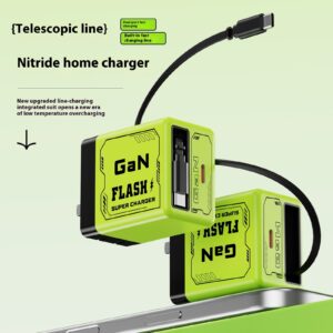 Gallium Nitride Fast Charge Comes With Telescopic Data Cable Mecha Wind Integrated Charging Plug Android Ios Universal